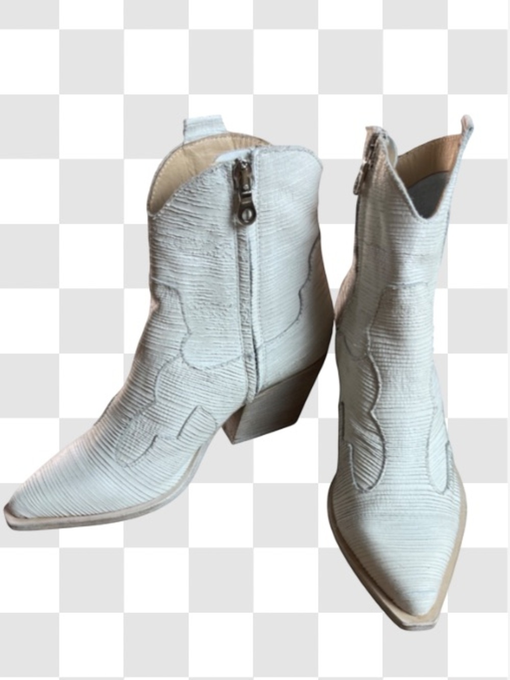 ZIGI Yuliana Western Boot- Off White Leather - 39 EU - 9 US